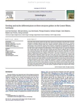 Feeding and niche differentiation in three invasive gobies in the Lower Rhine, Germany. Limnologica