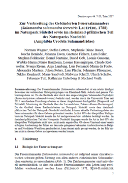 Zur Verbreitung des Gebänderten Feuersalamanders (Salamandra salamandra terrestris LACÉPÈDE, 1788) im Naturpark Südeifel sowie im rheinland-pfälzischen Teil des Naturparks Nordeifel (Amphibia Urodela Salamandridae)