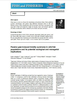 Passive gear-induced timidity syndrome in wild fish populations and its potential ecological and managerial implications